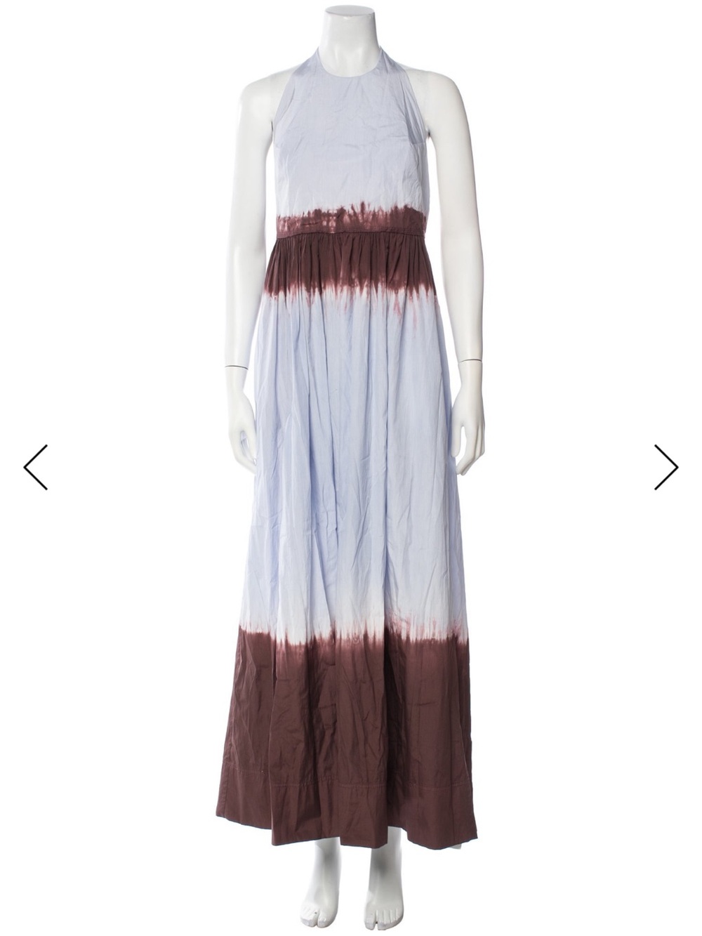 A.L.C. Light Blue and Brown Tie-Dye Maxi Dress
